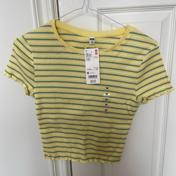 Blue and Yellow Summer Crop Top (tags still on) - Picture 1 of 3